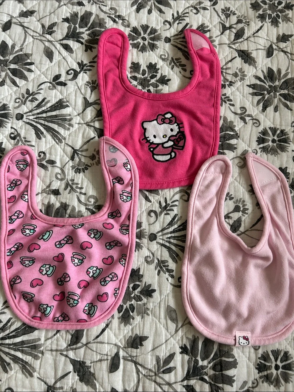 Hello Kitty Pink Trio Baby Bibs - Bright & Light Pink Designs